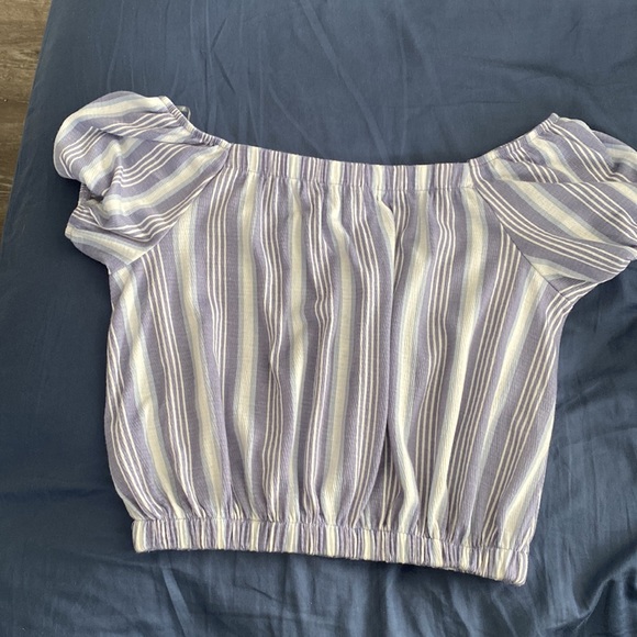 Blue striped crop top from almost famous from macys - Picture 3 of 3